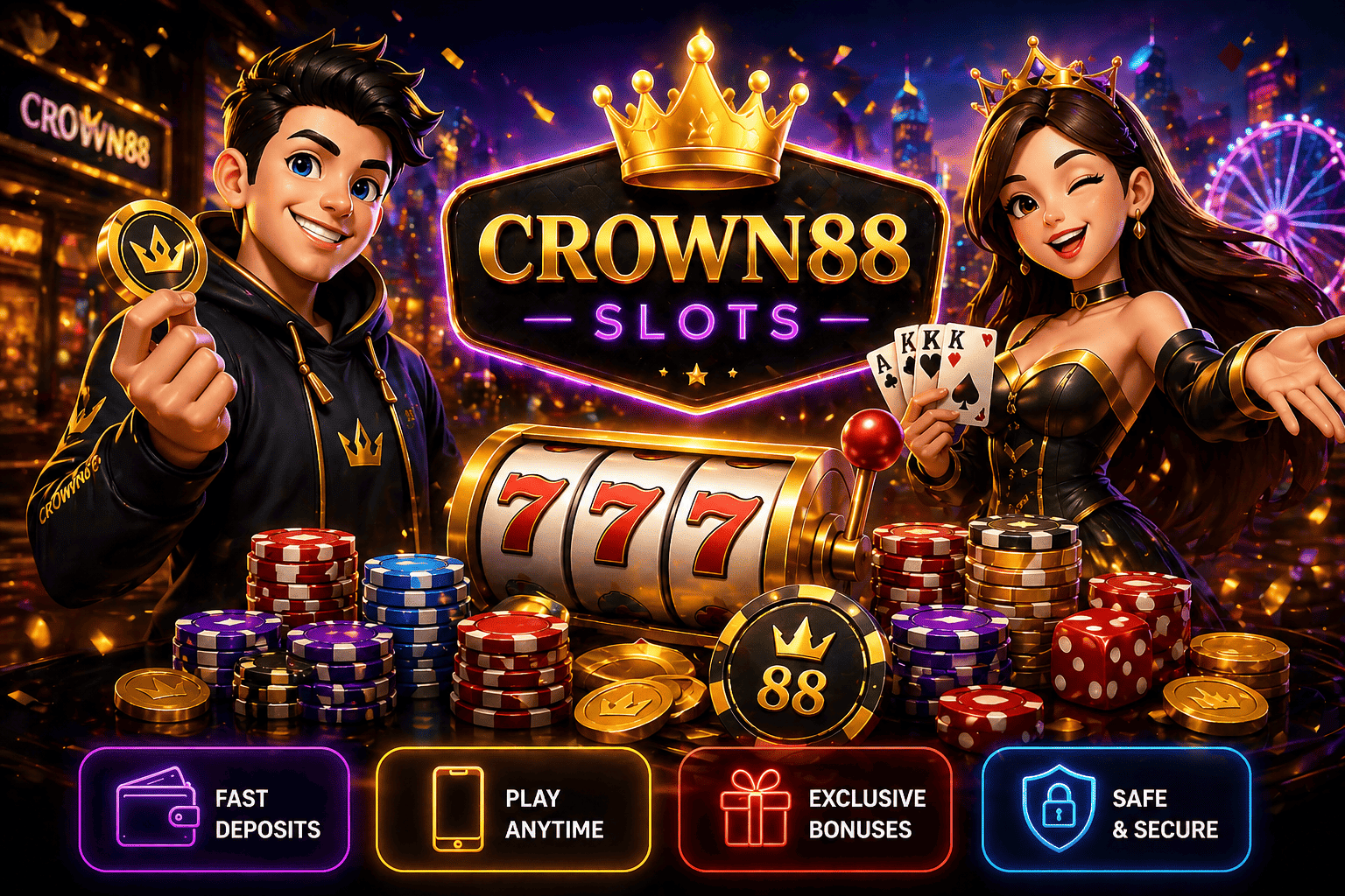 Crown88 Singapore Mobile Casino mobile casino gameplay with live dealer and slot machine