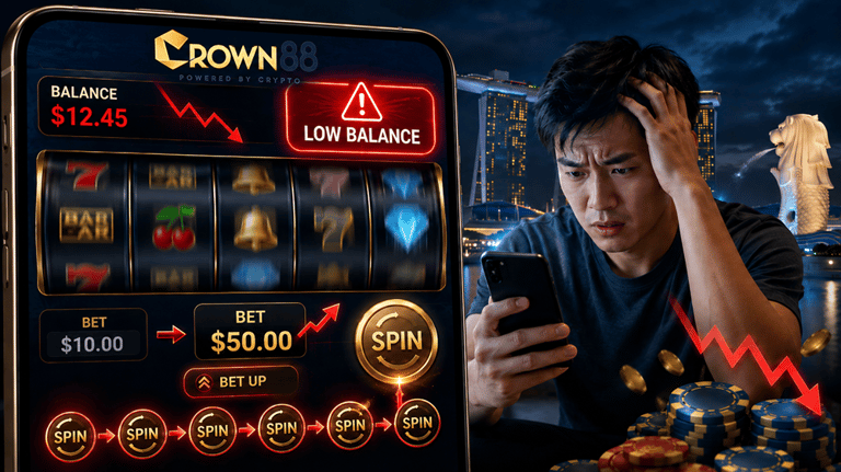 Crown88 Slots low balance warning on mobile